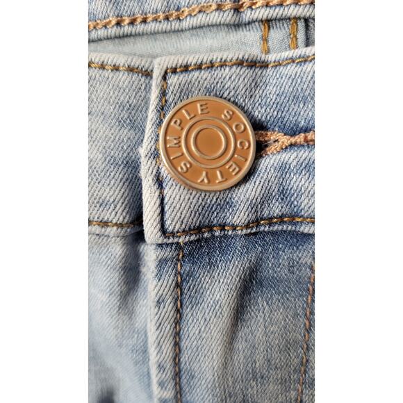 Simple Society Flare Jeans Women Size 0/24 Light Wash Mid Rise - Picture 10 of 10